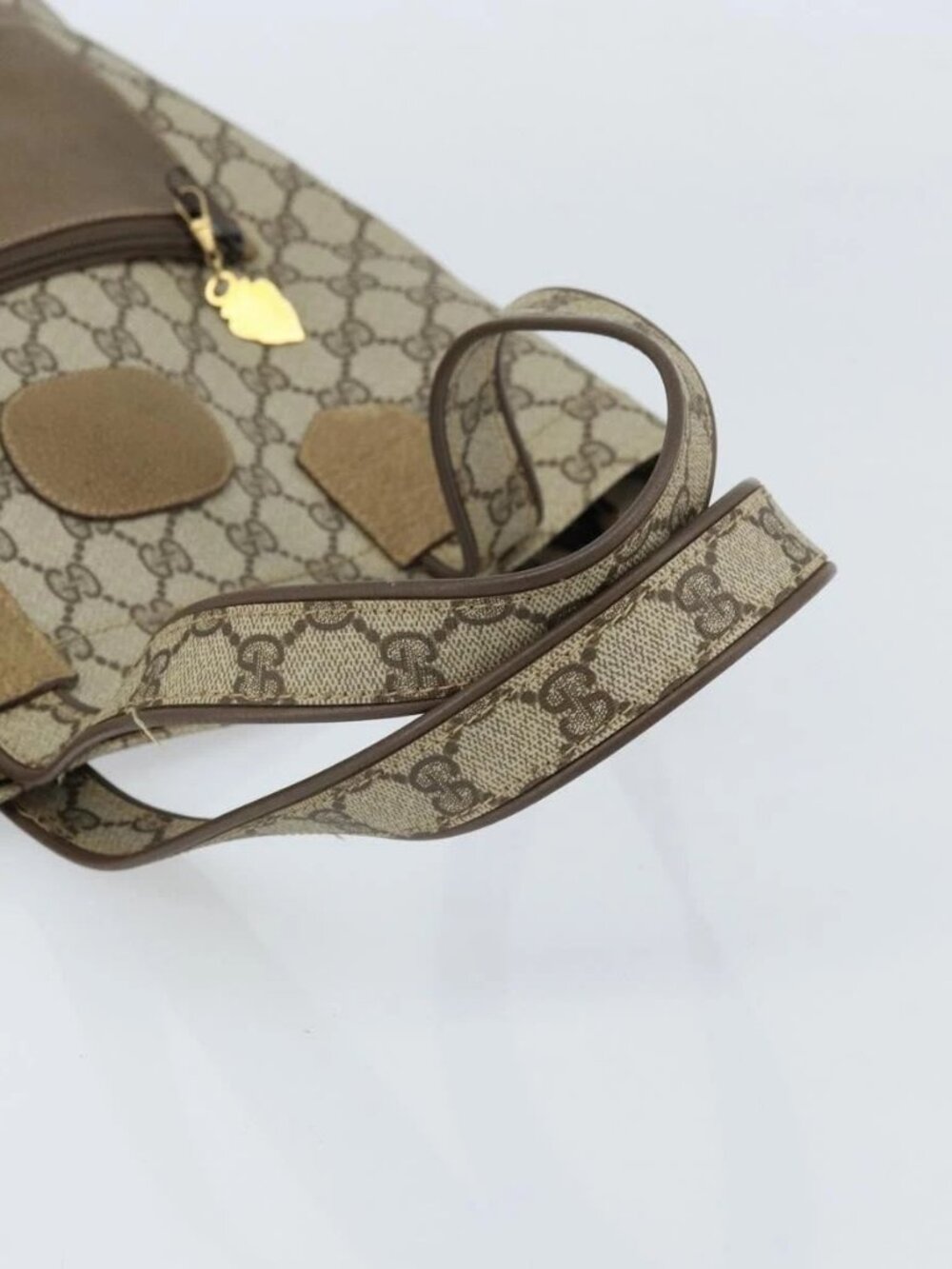 GUCCI GG Supreme Tote Bag PVC Beige Gold Auth gh1804 - Picture 7 of 15